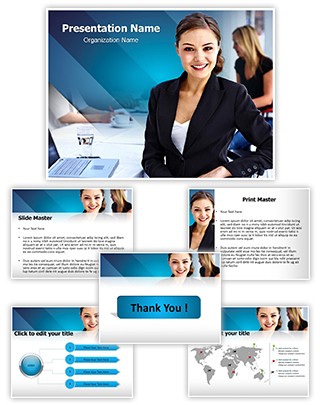 Business Woman Editable PowerPoint Template