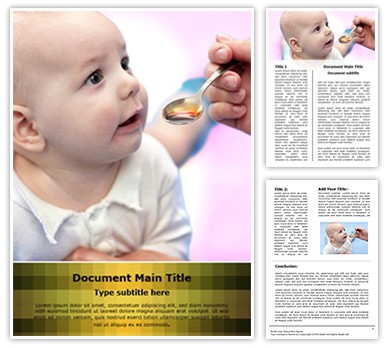 Baby Taking Medicine Editable Word Template