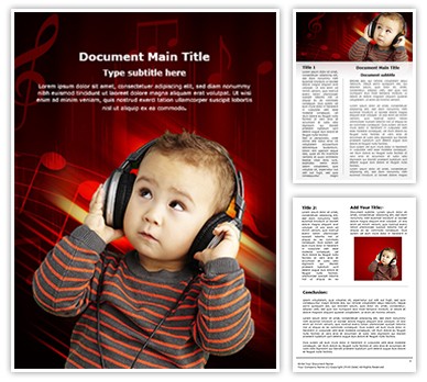 Child and Music Editable Word Template