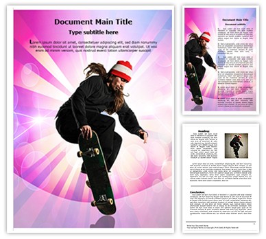 Skateboarding Editable Word Template