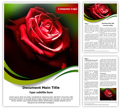 Red Rose in Dark Editable Word Template