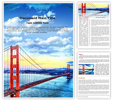 Golden Gate Bridge Editable Word Template