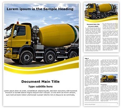 Concrete Truck Editable Word Template