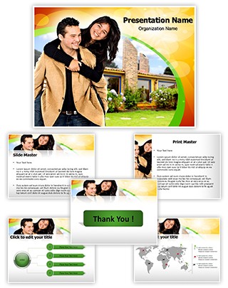 Couple And Real Estate Editable PowerPoint Template