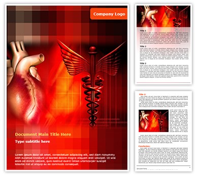 Heart with medical logo Editable Word Template