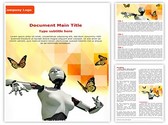 Robotic Science and butterflies Editable PowerPoint Template