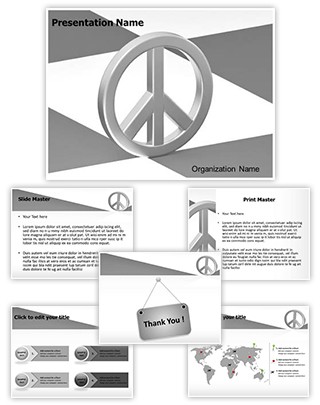 Peace Love Symbol Editable PowerPoint Template