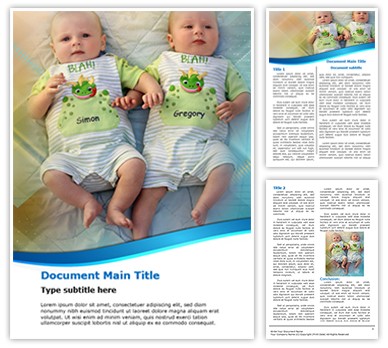 Twins Babies Editable Word Template