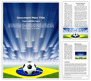 Brazil Football Soccer Editable Word Template