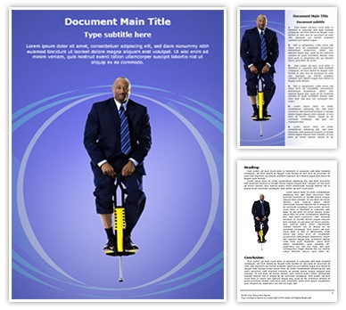 Businessman Pogo Stick Editable Word Template