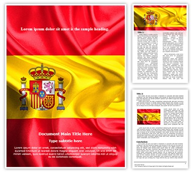 National Flag Spain Editable Word Template