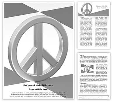 Peace Love Symbol Editable Word Template