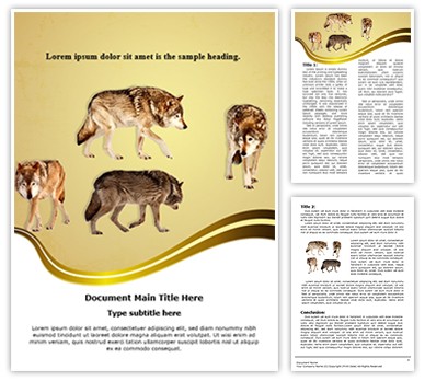 Wildlife Wolf Editable Word Template