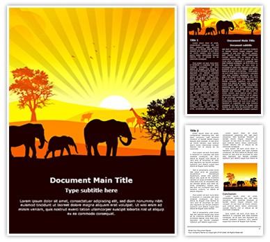 African Wildlife Editable Word Template