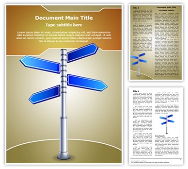 Crossroads Road Sign Editable Word Template