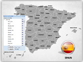 Spain Map With Selection List Editable PowerPoint Template