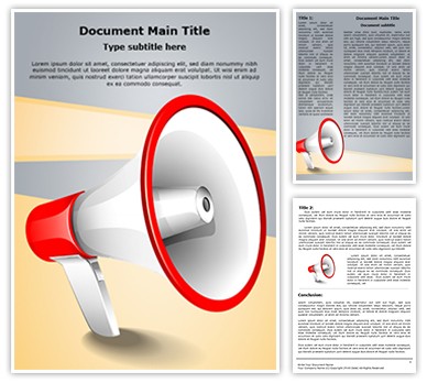 Advertisement Broadcasting Megaphone Editable Word Template