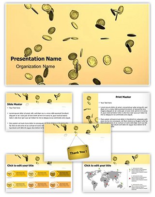 Coins Rain Editable PowerPoint Template