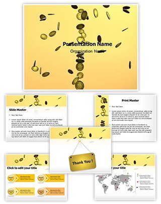 Coins Rain Editable PowerPoint Template