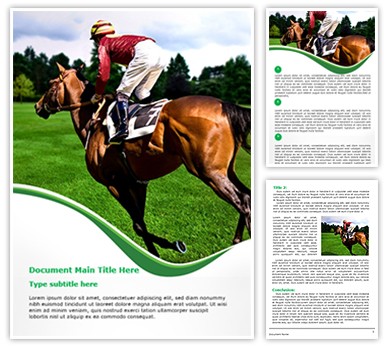 Horse and jockey Editable Word Template