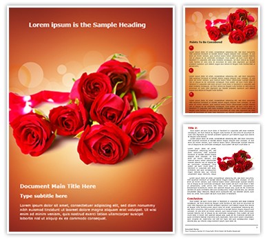 Red Rose Editable Word Template