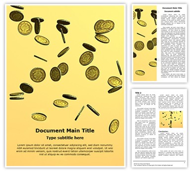 Coins Rain Editable Word Template