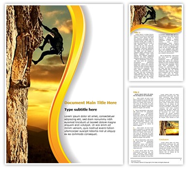 lone Rock Climber Editable Word Template