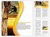 lone Rock Climber Editable PowerPoint Template