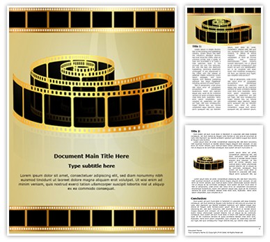Golden Film Strip Editable Word Template
