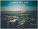 City Aerial View Editable PowerPoint Template