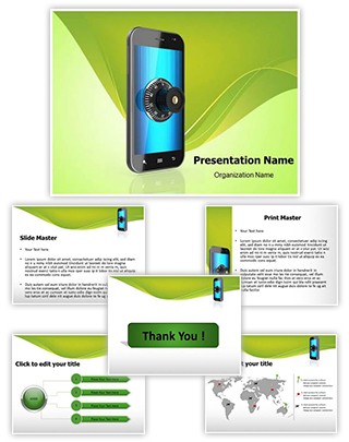 Mobile Security Lock Editable PowerPoint Template