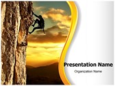 Lone Rock Climber Editable PowerPoint Template