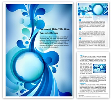 Blue Bubble Abstract Editable Word Template