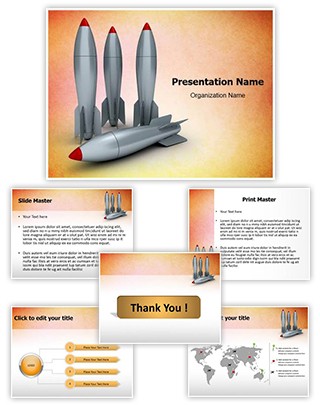 3D Rockets Editable PowerPoint Template