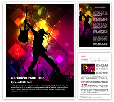 Rock concert Abstract Editable Word Template