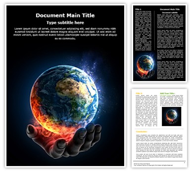 Global Warming Concept Editable Word Template