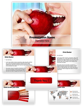 Teeth And Apple Editable PowerPoint Template