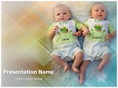 Twins Babies Editable PowerPoint Template