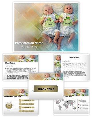 Twins Babies Editable PowerPoint Template