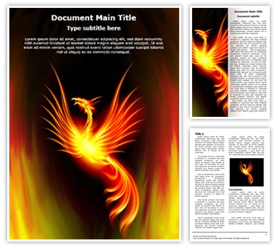 Rebirth Burning Phoenix Editable Word Template