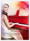Lady On Piano Editable Template