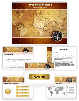 Geographical Map Editable PowerPoint Template