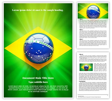 Brazil Football Flag Editable Word Template