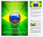 Brazil Football Flag Editable PowerPoint Template