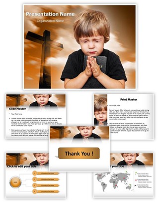 Praying Editable PowerPoint Template