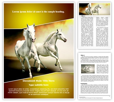 White Horses Editable Word Template