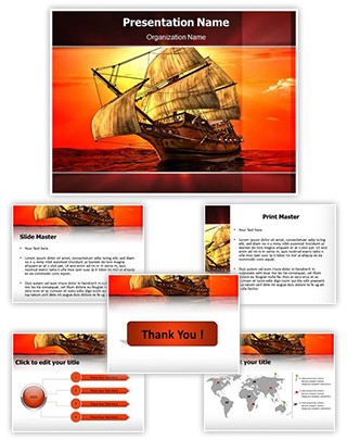 Sailing In Sea Editable PowerPoint Template