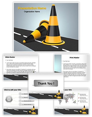 Traffic Cones Editable PowerPoint Template