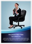 Businesswoman Looking Future Editable Template