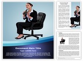 Businesswoman Looking Future Editable PowerPoint Template